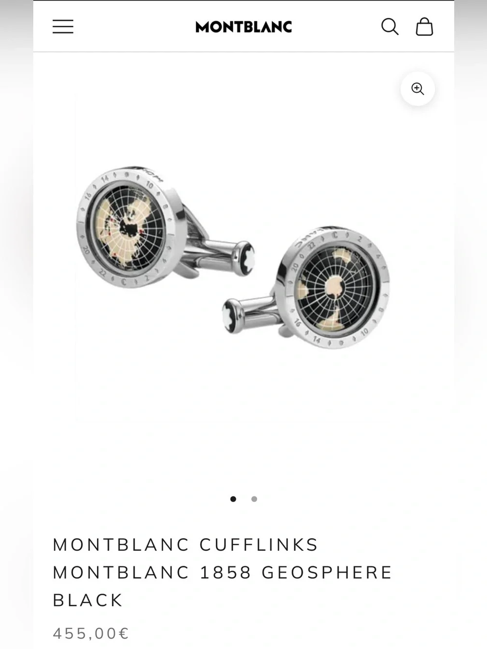 Montblanc 1858 Geosphere Black C ufflinks